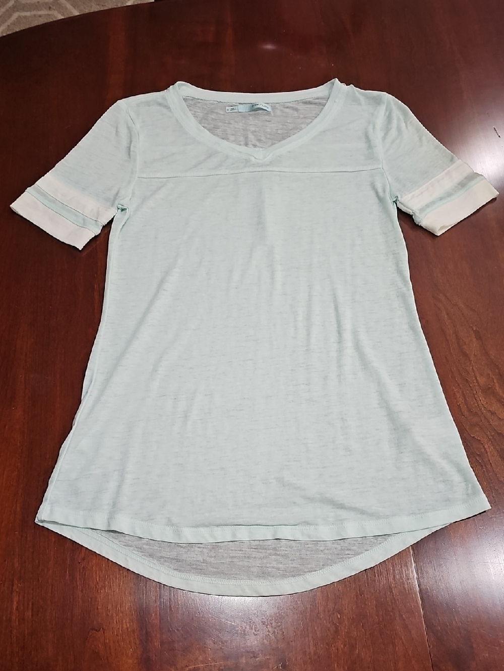Maurices Light Mint Short Sleeve V-Neck Top